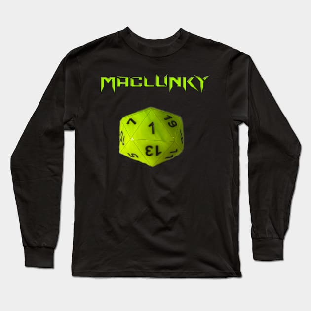 Maclunky D20 Long Sleeve T-Shirt by Crabbok